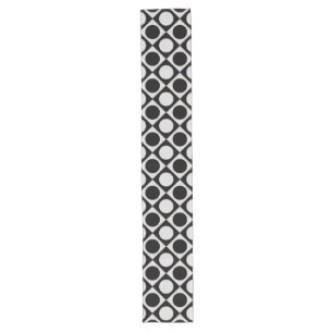 Dots & Squares / black white + your ideas Long Table Runner