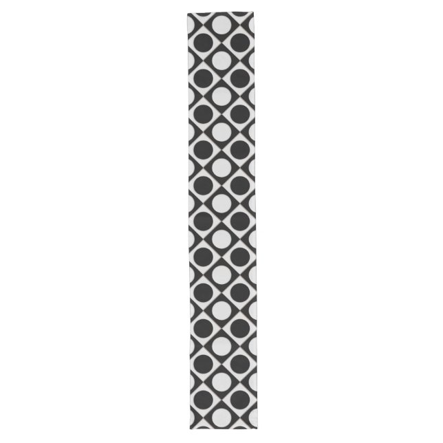 Dots & Squares / black white + your ideas Long Table Runner (Front)