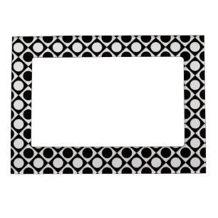 Dots & Squares / black white + your ideas Magnetic Photo Frame