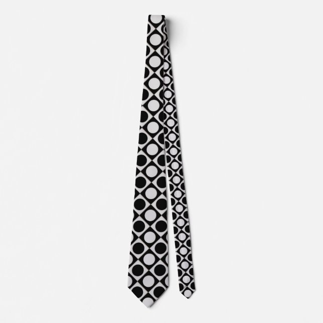 Dots & Squares / black white + your ideas Neck Tie (Front)