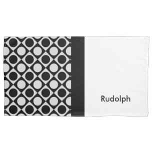 Dots & Squares / black white + your ideas Pillow Case