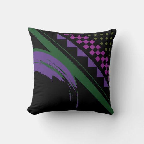 Dots, Squares, Stripes Throw Pillow