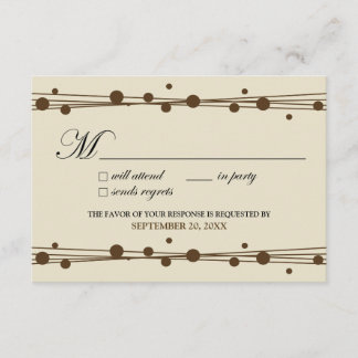 Dots & Straw RSVP Card (ivory/chocolate)