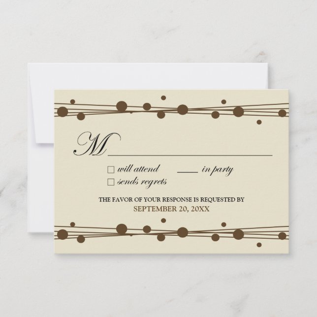 Dots & Straw RSVP Card (ivory/chocolate) (Front)