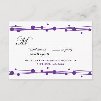 Dots & Straw RSVP Card (white/periwinkle)