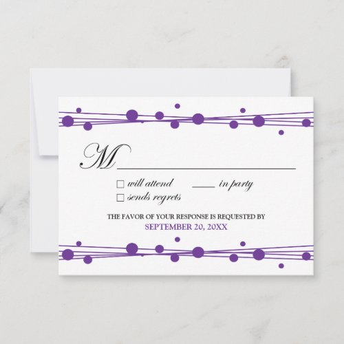 Dots &amp; Straw RSVP Card (white/periwinkle)