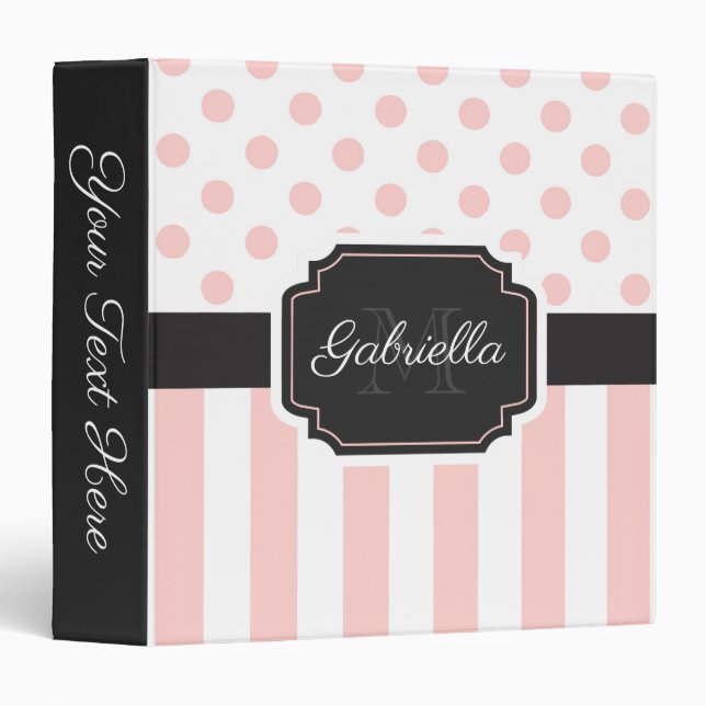 Dots & Stripes 3 Ring Binder (Front/Spine)