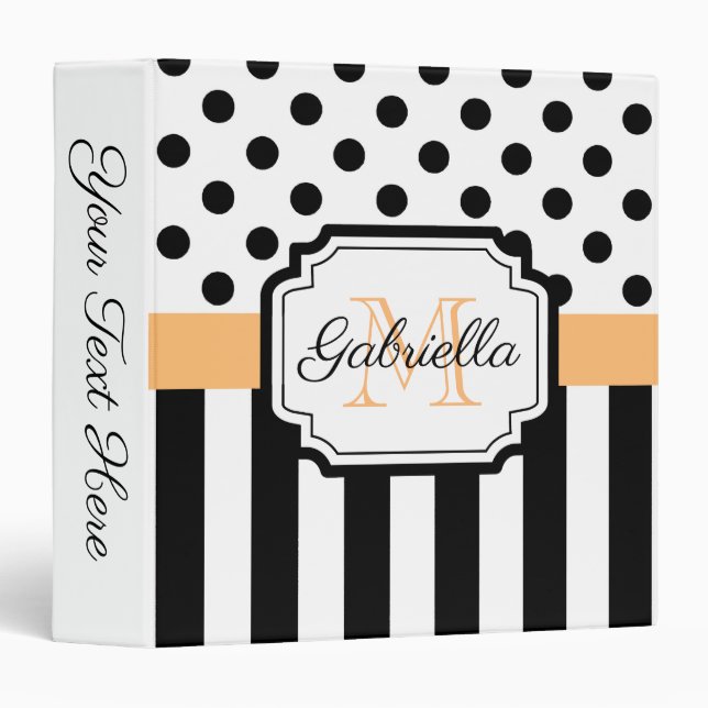 Dots & Stripes 3 Ring Binder (Front/Spine)