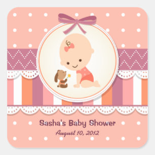 Dots & Stripes Baby Shower Label Stickers