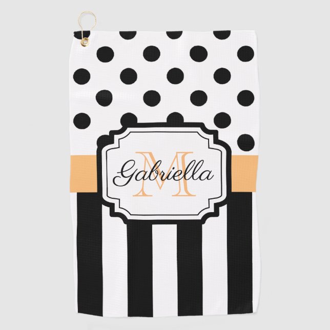 Dots & Stripes Golf Towel (Front)