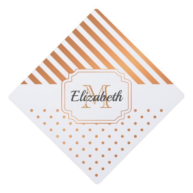 Dots & Stripes Graduation Cap Topper (Front)