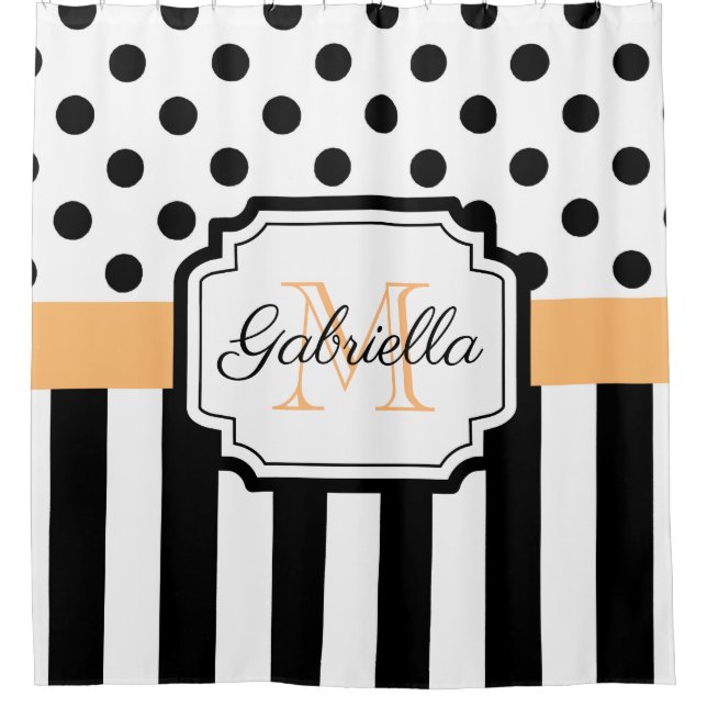 Dots & Stripes Shower Curtain (Front)