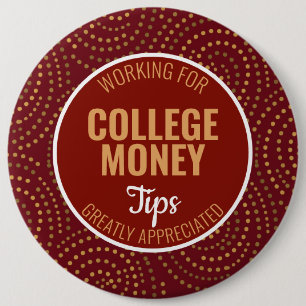 Dots & Swirls Tips Appreciated College Money Button
