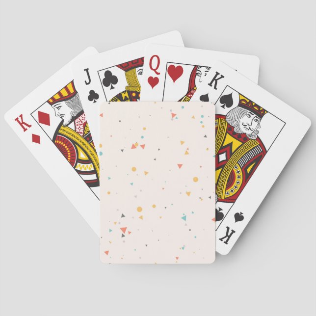 Dots & Triangle Confetti Pattern Poker Cards (Back)