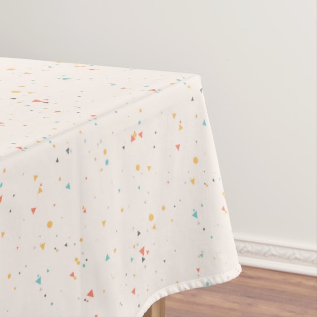 Dots & Triangle Confetti Pattern Tablecloth (In Situ)