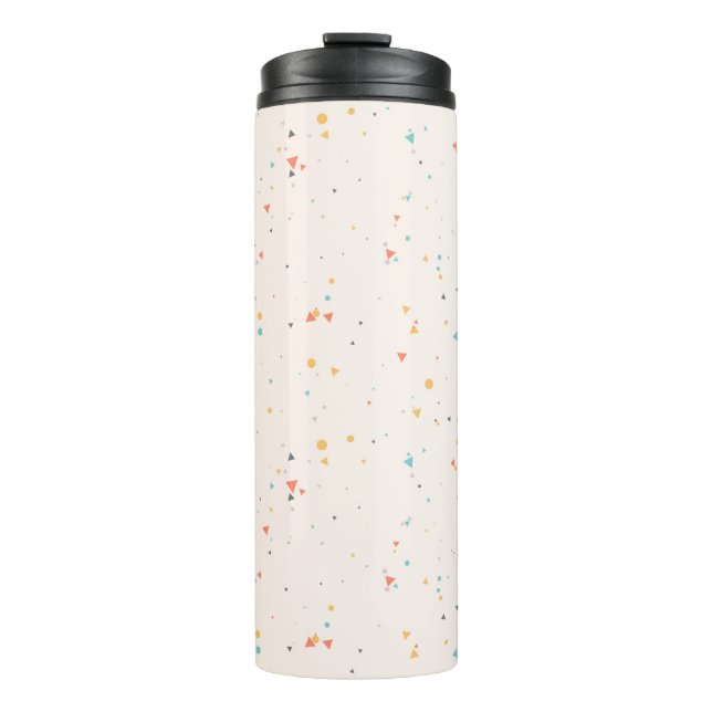 Dots & Triangle Confetti Pattern Thermal Tumbler (Front)