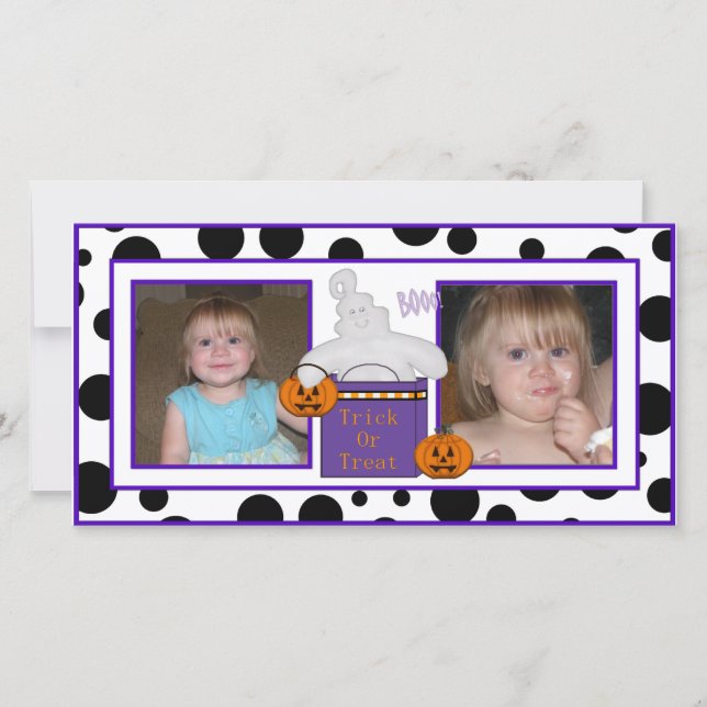 Dots Trick or treat Photo Cards (Front)