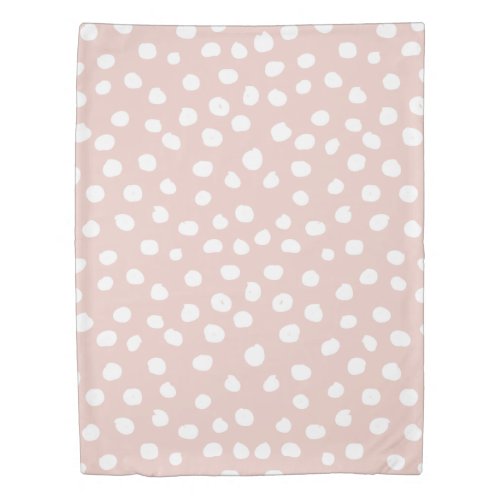 Dots Wild Animal Print Blush Pink And White Spots  Duvet Cover