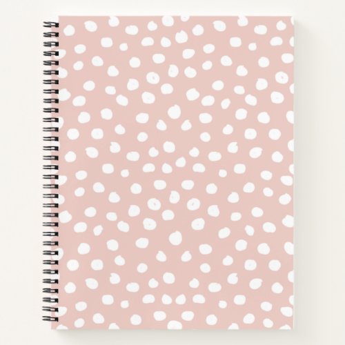 Dots Wild Animal Print Blush Pink And White Spots Notebook