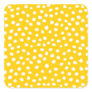 Dots Wild Animal Print Yellow And White Spots Square Sticker
