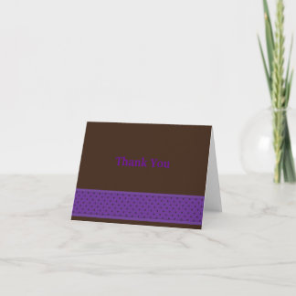 DotStrip Notecard-Violet/Brown Letterpress Thank You Card