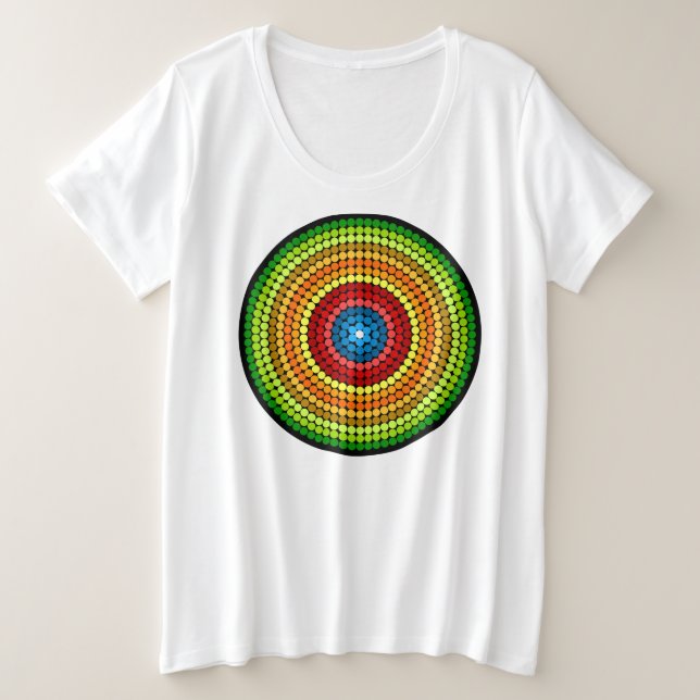 Dotted Abstract Mandala Art Design-65904 Plus Size T-Shirt (Design Front)