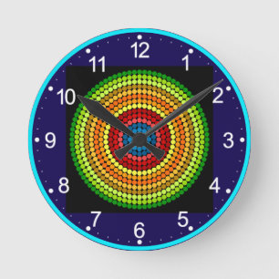 Dotted Abstract Mandala Art Design-65904 Round Clock