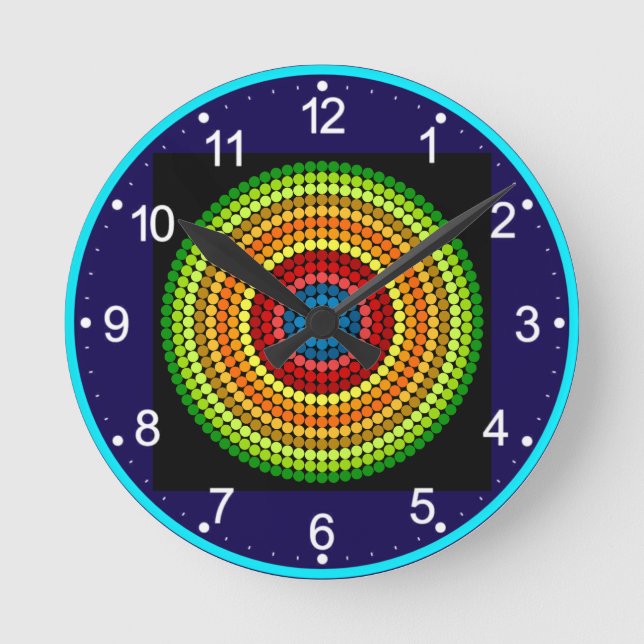 Dotted Abstract Mandala Art Design-65904 Round Clock (Front)