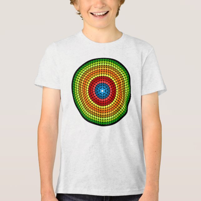 Dotted Abstract Mandala Art Design-65904 Tri-Blend Shirt (Front)