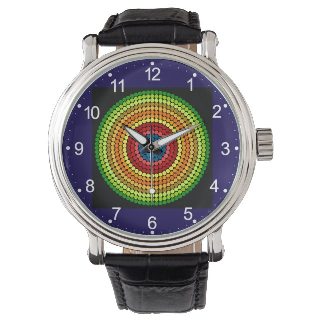 Dotted Abstract Mandala Art Design-65904 Watch (Front)