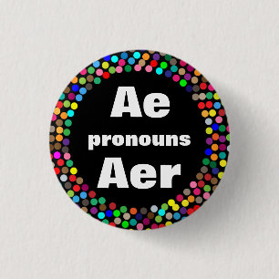 Dotted Ae Aer Pronouns Button