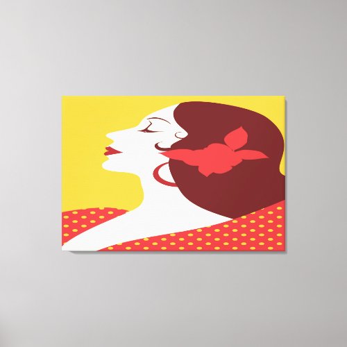 Dotted Art Spanish Woman Canvas Print