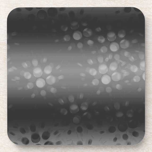 Dotted Bursts Pattern - Black, Gray, White Beverage Coaster (Front)
