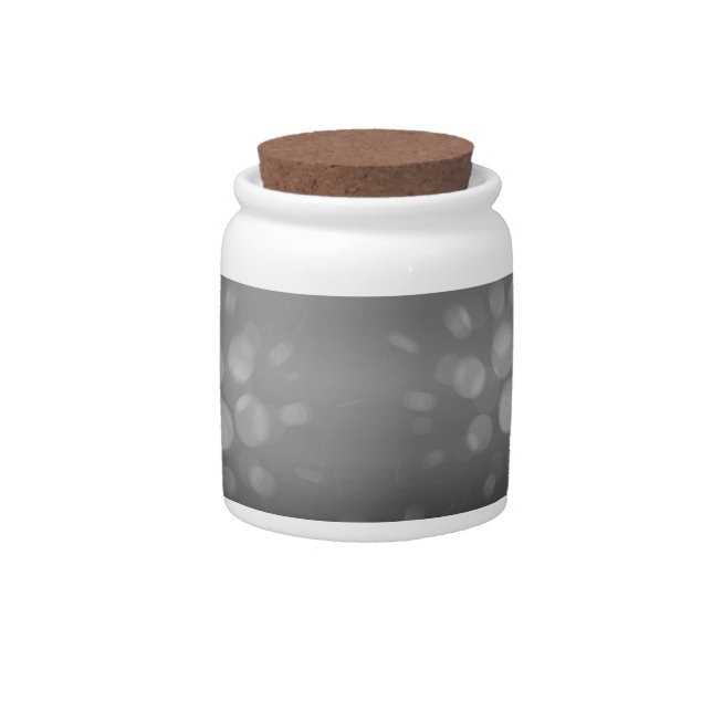 Dotted Bursts Pattern - Black, Gray, White Candy Jar (Front)