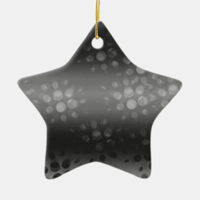 Dotted Bursts Pattern - Black, Gray, White Ceramic Ornament (Front)