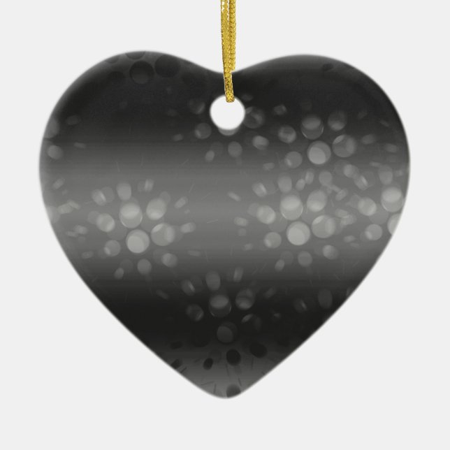 Dotted Bursts Pattern - Black, Gray, White Ceramic Ornament (Front)