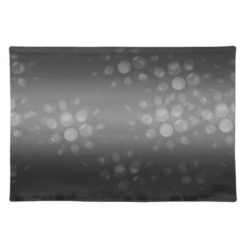 Dotted Bursts Pattern _ Black Gray White Cloth Placemat