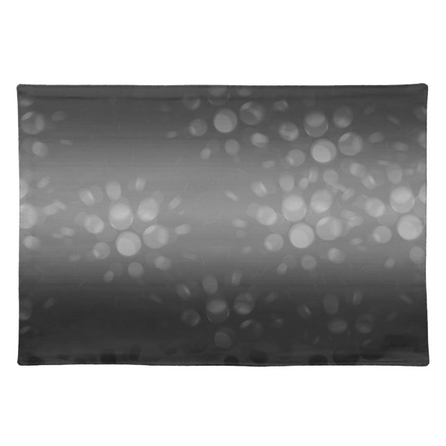Dotted Bursts Pattern - Black, Gray, White Cloth Placemat (Front)