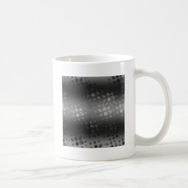 Dotted Bursts Pattern - Black, Gray, White Coffee Mug (Right)