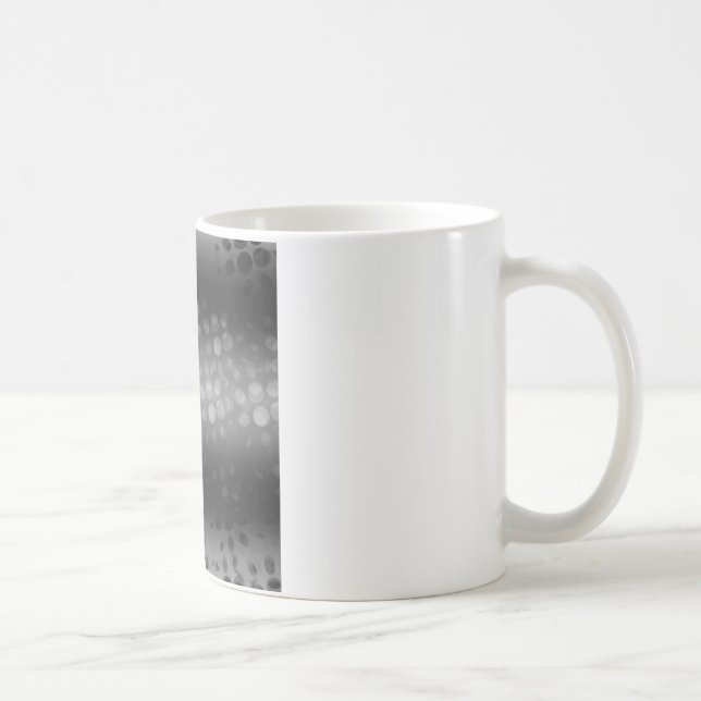 Dotted Bursts Pattern - Black, Gray, White Coffee Mug (Right)