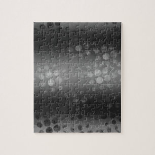 Dotted Bursts Pattern - Black, Gray, White Jigsaw Puzzle
