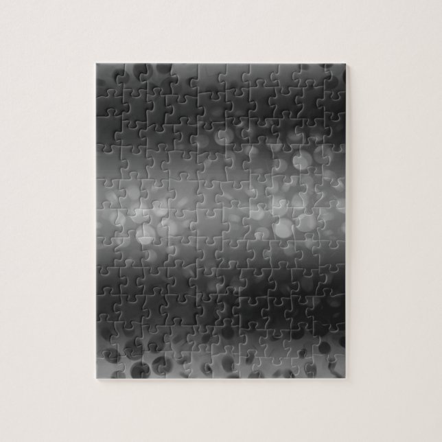 Dotted Bursts Pattern - Black, Gray, White Jigsaw Puzzle (Vertical)