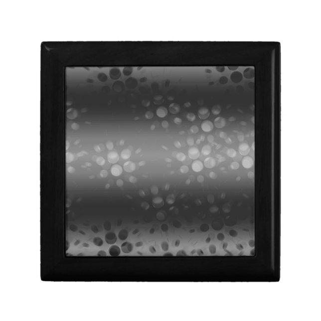 Dotted Bursts Pattern - Black, Gray, White Keepsake Box (Front)