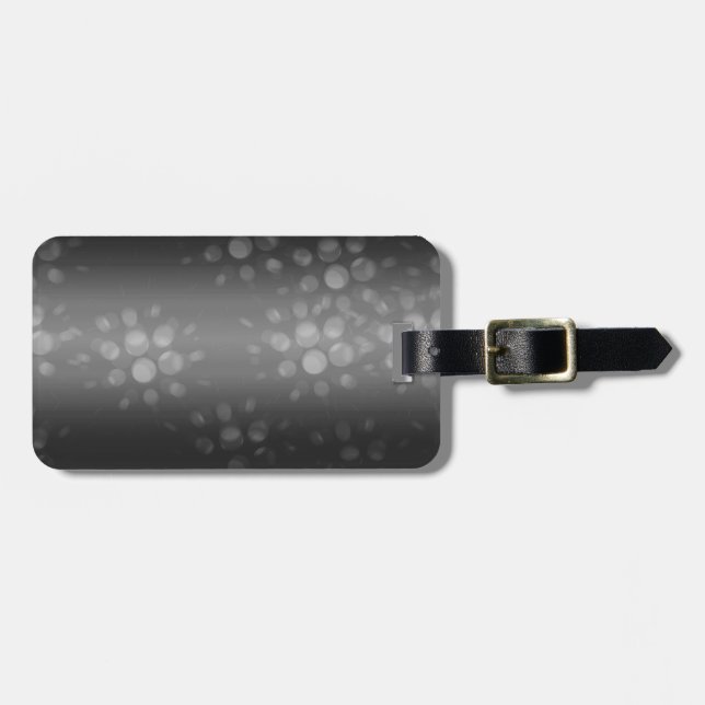 Dotted Bursts Pattern - Black, Gray, White Luggage Tag (Front Horizontal)