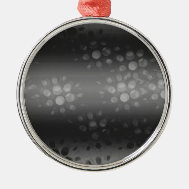 Dotted Bursts Pattern - Black, Gray, White Metal Ornament (Front)