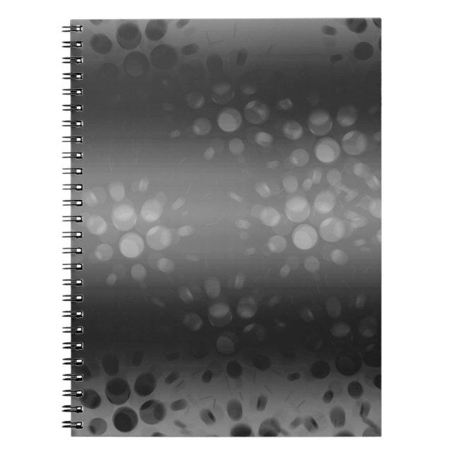 Dotted Bursts Pattern - Black, Gray, White Notebook (Front)