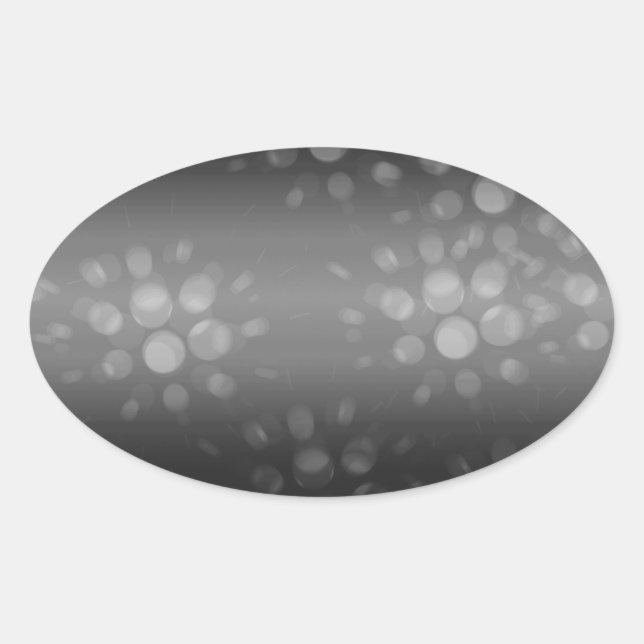 Dotted Bursts Pattern - Black, Gray, White Oval Sticker (Front)