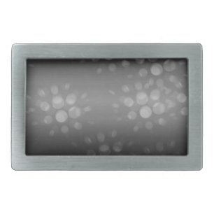 Dotted Bursts Pattern - Black, Gray, White Rectangular Belt Buckle