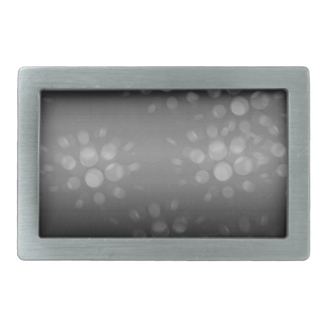 Dotted Bursts Pattern - Black, Gray, White Rectangular Belt Buckle (Front)