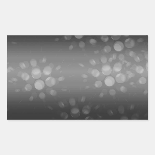 Dotted Bursts Pattern - Black, Gray, White Rectangular Sticker (Front)